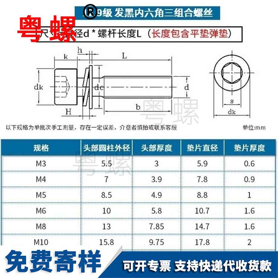 定做內(nèi)六角紅河三組合螺絲